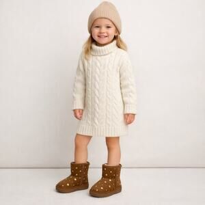 Baby Gap Toddler Boots Brown Gold Star Boots Zip Up Boots Size 6